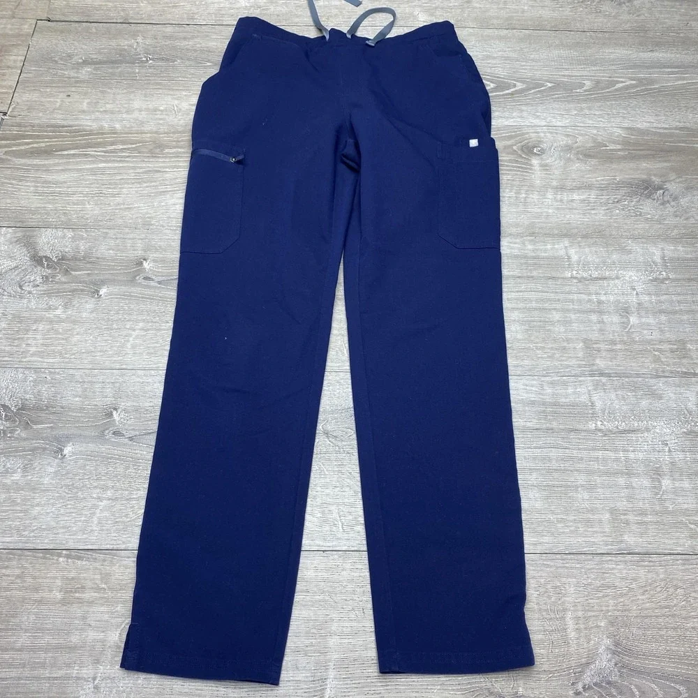 FIGS Scrub Pants Zamora Womens Small Blue Technical Collection Cargo‎ Pockets